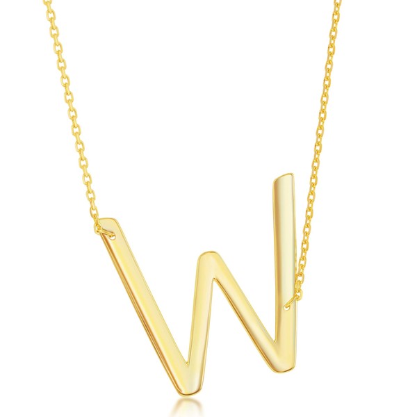 Beaux Bijoux W Gold Necklace Initial - Sideways Initial Necklace