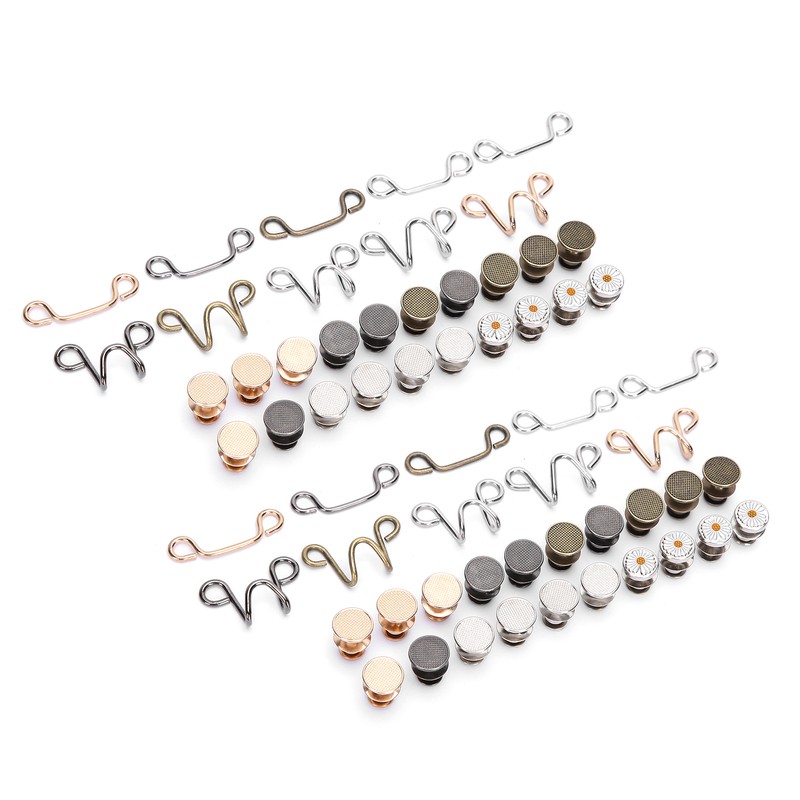 Adjustable Waist Buckle Extender Set Jean Waist Extender Button Replacement