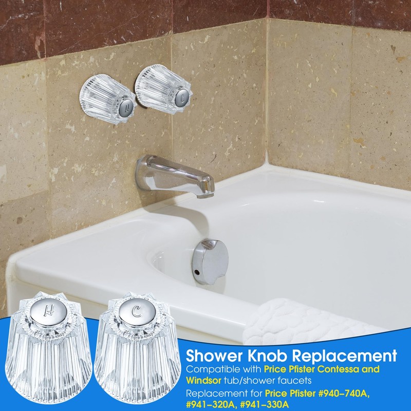 Enhon Shower Faucet Handle Replacement, Compatible with Price Pfister Contessa