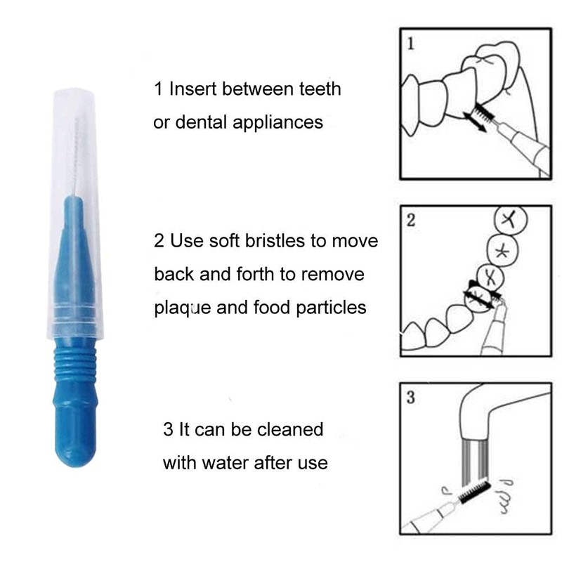 BlingKingdom 50pcs Soft Interdental Brush Teeth Dental Picks Floss Brush