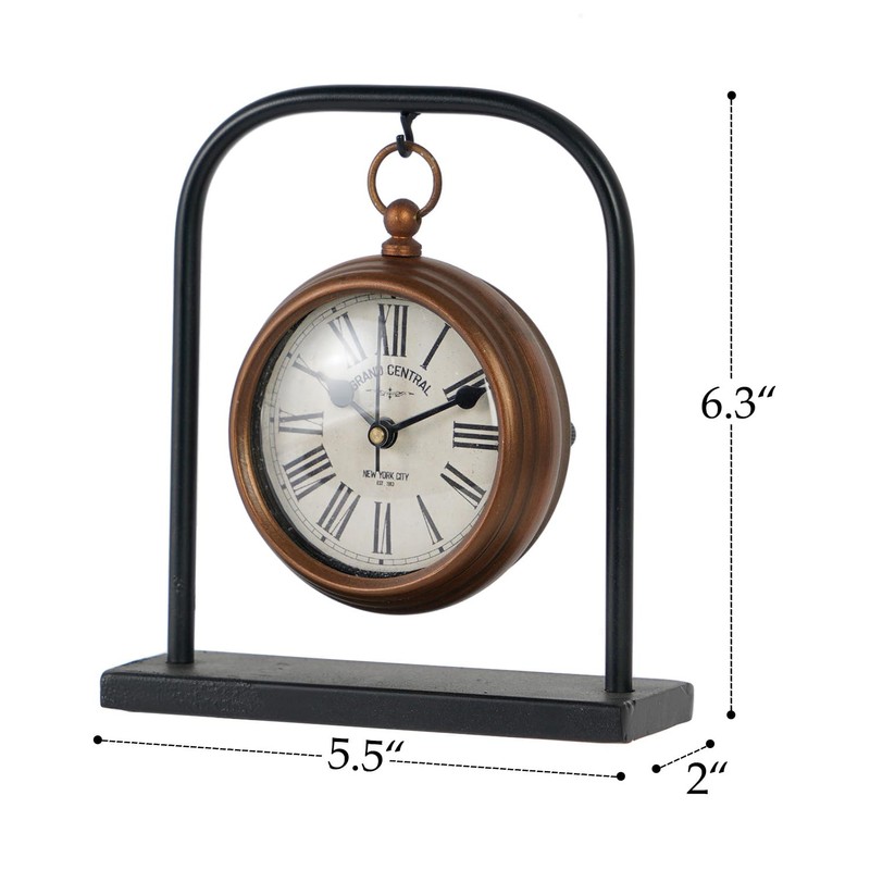 NIKKY HOME Small Retro Desk Clock, Silent Non-Ticking Classic Battery