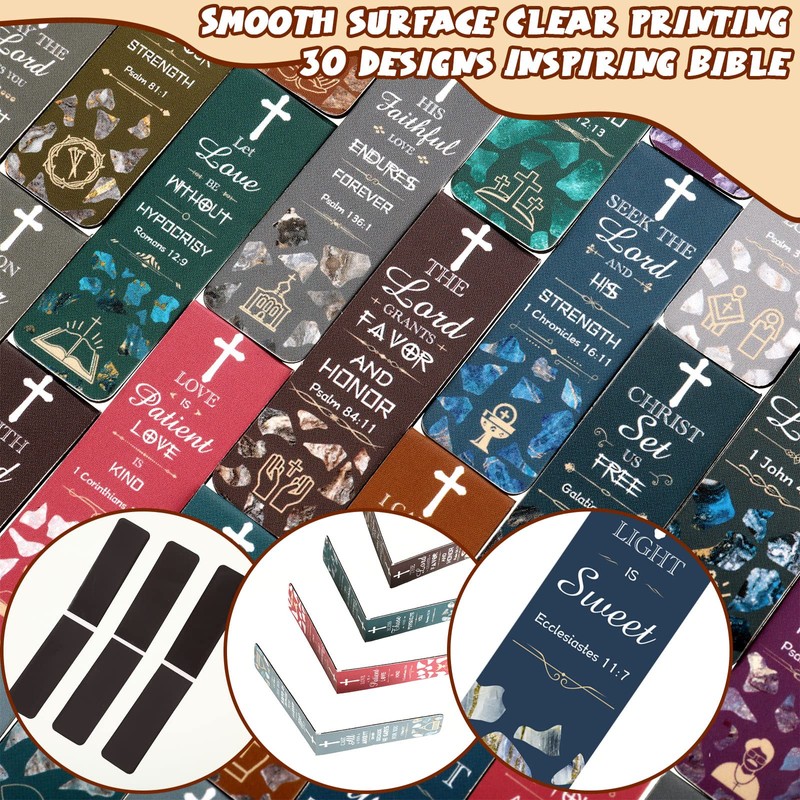 Epakh 30 Pcs Bible Verses Magnetic Bookmarks Christmas Inspirational Scripture