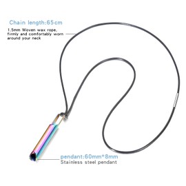 MOTIBACK 2PCS Mindfulness Breathing Necklace Set - Stainless Steel Anxiety Relief Whistle Necklace for Meditation, Stress Relief & Relaxation (Silver & Coloured)