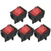 DaierTek 12V 30A Rocker Switch 4 Pin Red LED Lighted