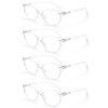 HEEYYOK Women Reading Glasses 4-Pack Clear 2.50 Readers,Transparent Cat Eye