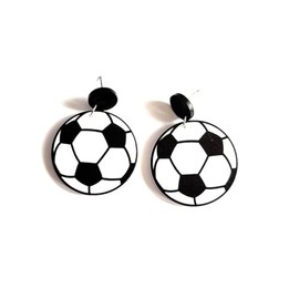 Azusa Sun Cute Football Basketball Soccer Baseball Volleyball Earrings for Women Lightweight Acrylic Drop Dangle Earrings Sports Lover Jewelry Gift (Color C)
