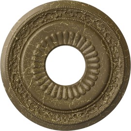 Ekena Millwork CM20LNMMC Lauren Ceiling Medallion, 20 5/8"OD x 6 1/4"ID x 1 3/8"P, Hand-Painted Mississippi Mud Crackle