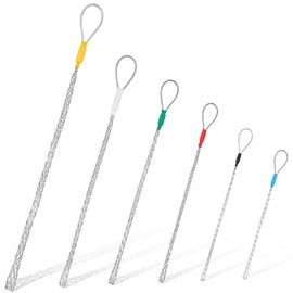 Yaocom 6 Pcs Cable Puller Socks 4-25 mm Cable Pulling Sock Grip Kit Eye Mesh Wire Grip Cable Puller Wire Mesh Cable Grip Galvanized Steel Wire Pulling Tools for Light and Heavy Cables