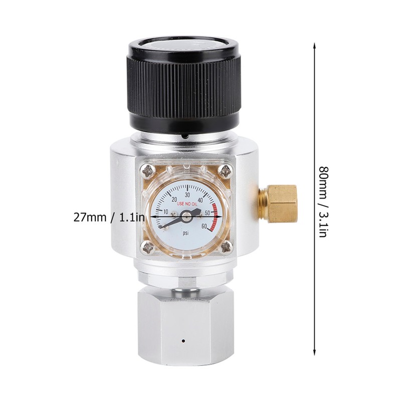 Mini CO2 Gas Regulator Soda Water Pressure Reducing Valve Adapter