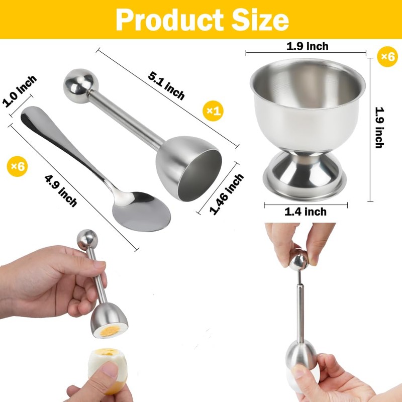 Mulaibdin Egg Cracker Topper Set of 6, 6 Egg Cups