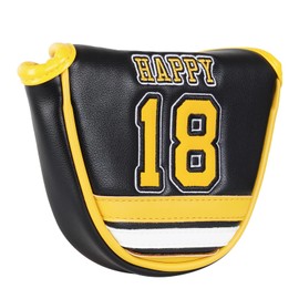 Hockey Black Golf Club Mallet Putter Headcovers Cover For Heel Shaft Magnetic Closure