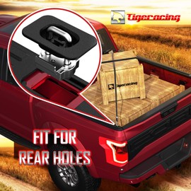 Tigeracing Tie Down Anchors Retractable Truck Bed Top Side D Ring Compatible with 98-12 Ranger | 98-2014 F150 | 98-2016 F250 & F350 Super Duty - 3000 LBS Capacity (of 2)