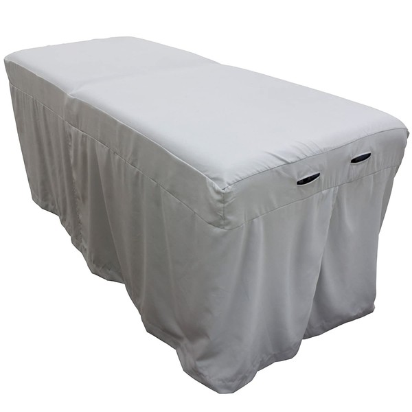 Microfiber Massage Table Skirt - Mirage Gray