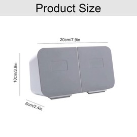 Cotton Buds Dispenser Plastic Make Up Pad Container Make Up Organiser Cosmetic Wall Mounted Flip Top Storage Box Multifunctional Storage with Lid for Cotton Balls, Swabs, Q-Tips