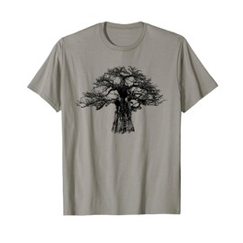 Giant Baobab Tree T-Shirt in Bold Monochrome for Tree Lovers T-Shirt