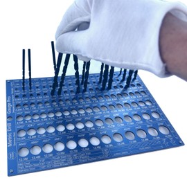 Stainless Steel Metric Drill Bit Gauge Pro | 126 Hole Bit Gauge from 1.0 to 13mm,in 0.1mm Increments| Accuracy 0.0008‘’ (0.02mm) | Blue PVD with Laser