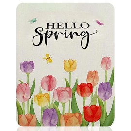 AWOGIPD Flowers Tablecloth, Flowers Table Runner, Fashion Flowers Butterfly Summer Table Runner, Linen Fabric, Seasonal Kitchen Table, 33 x 183 cm, multicoloured