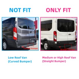 HECASA Rear Bumper Cover Top Pad Panel Compatible with 2015-2022 Ford Transit 150 250 350 Passenger Vans with Medium or High Roof Only FO1190108 Bumper Cover Step Plate (Not Fit Low Roof Transit Vans)