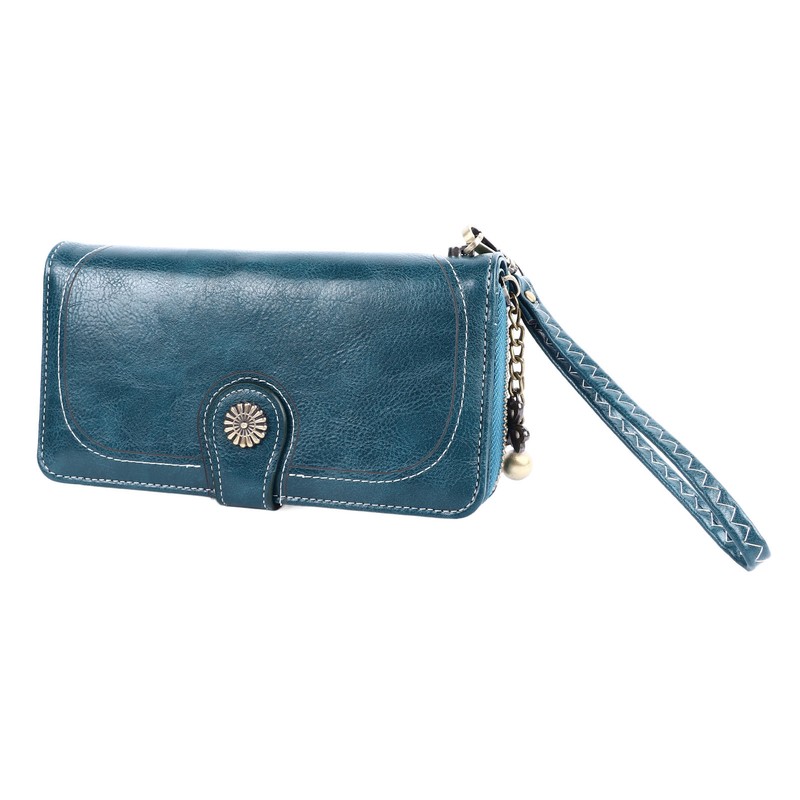 Women PU Leather Credit Card Holder Large Capacity Wallet Zipper