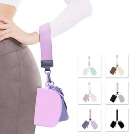 Yuangu Mini Zip Around Dual Pouch Wristlet Portable Wristlet Wallet Detachable Coin Purse Pouch for Women - 2 detachable Keychain (Purple+Lavender)