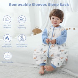 LAT LEE AND TOWN Baby Sleeping Bag Baby Sleep Sack Split Leg with Removable Sleeves, Baby Cotton Sleeping Bag, Winter Toddler Sleeping Bag (Squirrel,L)
