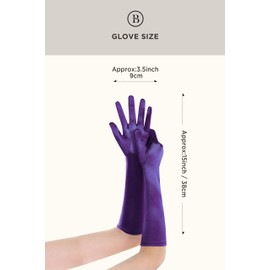 BABEYOND Long Opera Party 20s Satin Gloves Stretchy Adult Size Elbow Length 15 Inches