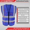 HYCOPROT Chaleco reflectante de seguridad de malla de alta visibilidad