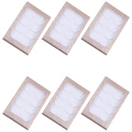 6 Packs 5 Pairs Eyelash Storage Book Eyelash Tray Holder Plastic Lash Tray Holder Eye Lash Tray Plastic Empty False Eyelash Trays Container Eyelash Storage Case Box, White