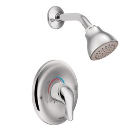Moen Chrome Single Function Eco-Performance Shower Trim, featuring Showerhead and Shower Lever Handle for Water Temperature Adjustment (Posi-Temp Valve Required), TL182EP