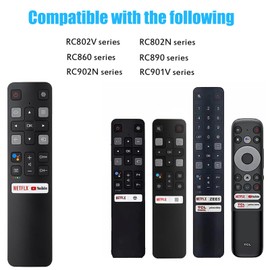 [Pack of 2] Newest Remote Control RC802V FNR1 for TCL Android TV Voice Remote, Compatible with TCL S434 S334 R646 S546 S446 4K UHD QLED Smart TVs
