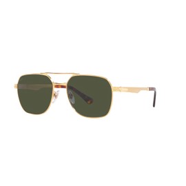 Persol PO1004S Aviator Sunglasses, Gold/Green, 55 mm