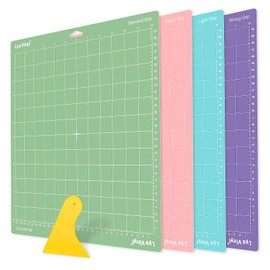 Lya Vinyl Cutting Mat 4 Pieces 12 x 12 Inch (30.5 x 30.5 cm) Cutting Mat for Cricut (StandardGrip, LightGrip, StrongGrip, FabricGrip) for Cricut Maker 3 / Explore 3 / Air / Air2 Plotter Accessories