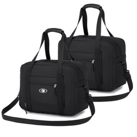 BAGZY Travel Bag Wizzair Volotea Hand Luggage 40 x 30 x 20, 25 L Foldable Weekender Sports Bag Suitcase Bag Waterproof Nylon Shoulder Bag Cabin Handbags Hospital Bag, Black and black, simple