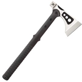 M48 Woodsman Axe with Sheath – 2Cr12 Cast Stainless Steel Head, Black Oxide Coating, Nylon Fiber Handle, Nylon Belt Sheath – Ideal Camping Companion Tool - 15 1/2" Overall
