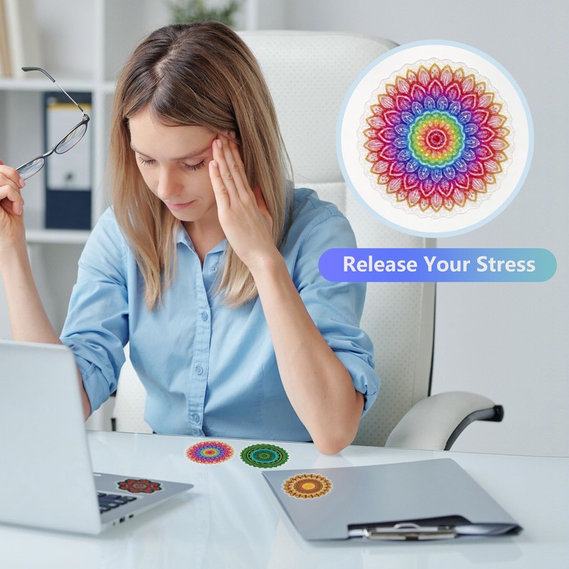 TAOARA 16 PCS Calm Sticker for Sensory Stickers Mandala Style