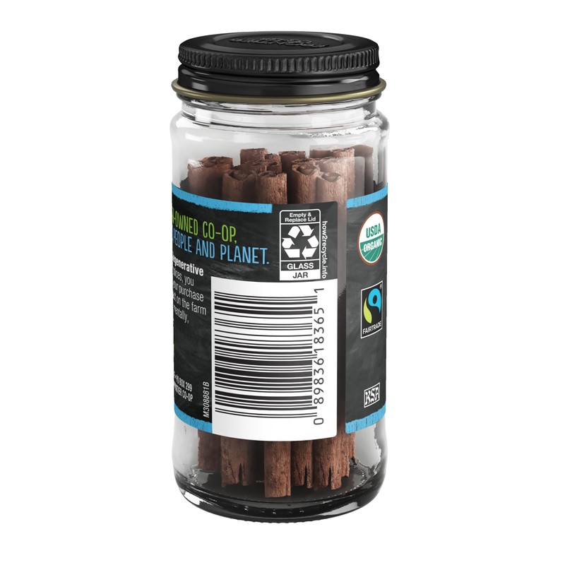 Frontier Co-op Ceylon Cinnamon Sticks, 0.6 Ounce Jar, Regenerative Organic