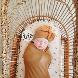 DRESHOW Newborn Receiving Blankets Cotton Warm Sleepsack with Mittens&Bow Hats Hospital Baby Swaddling