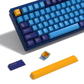 KBDiy Nautilus PBT Double Shot Keycap Set,176 Keys Blue Purple Custom Key Cap Keycaps 60 Percent Cherry Profile Keycaps for 61/64/68/84/87/100/104/108 Mechanical Keyboard