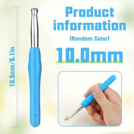 Crochet Hook, 10.0 mm Ergonomic Crochet Hook, Crochet Needles, Ergonomic Handle, Knitting Needles with Soft Handle Beginners and Experienced Crochet Hobbyists (10.0 mm)