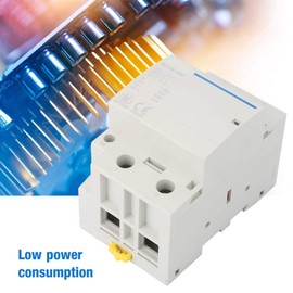 Oumefar Electrical AC Contactor, Ultra-Silent Modular Contactor 100A 2 Pole BVH8-100 Household AC Contactor for Building Electrical Control Fields, Universal Circuit Control DIN Rail Mount(AC230V)