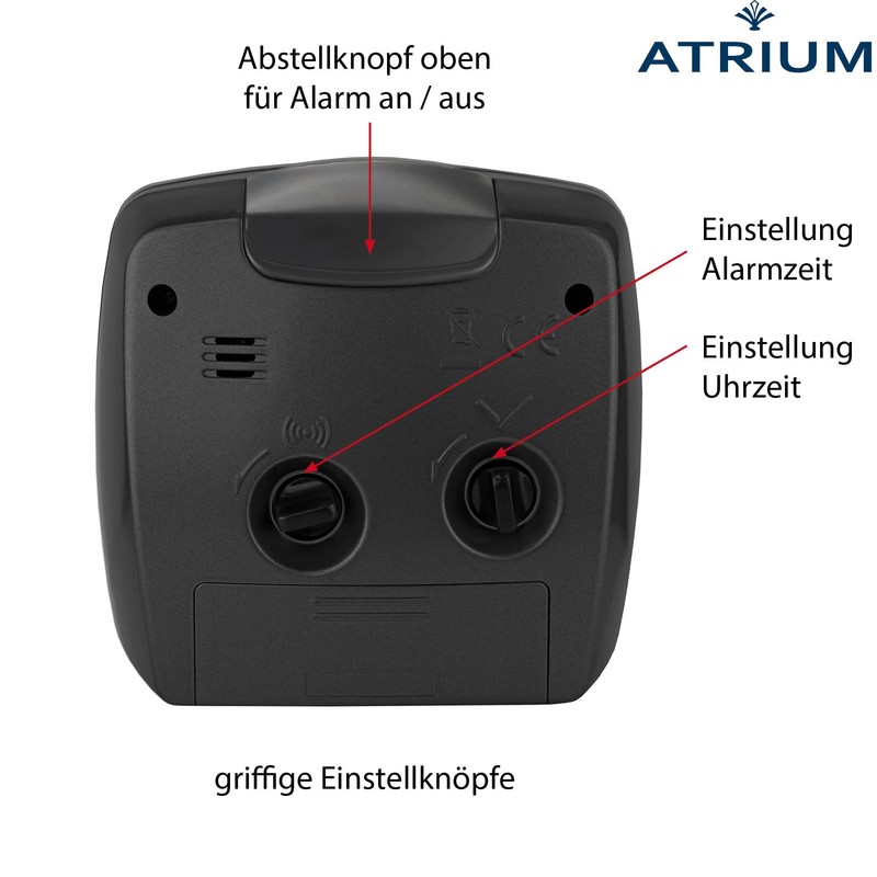 ATRIUM A251-7 Analogue Quartz Alarm Clock with Light and Snooze