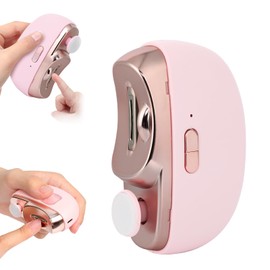 3 in 1 Automatic Electric Nail Clipper with Polishing, Safe and Convenient Nail Trimmer with Nail Clip Storage, 2 Speed Electric Toe Nail Clippers Nail Cutter with Light for Kids Adults (Pink)