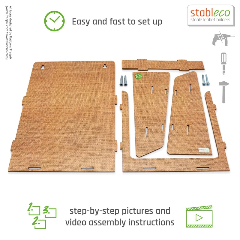 stableco 1x Ecological Wall Brochure Stand DIN A4 Vertical 1