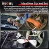 JEUCLEL 8PCS Hex Impact Bit Socket Set, 1/2-Inch Impact Drive