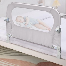 NUTIKAS Baby Bed Rail Guard for Toddlers - 35.1" Toddler Bed Side Rails for Crib, Twin, Full, Queen Bunk Size Bed Swing Down Bedrail Extral Tall Child Safety Side Railing Guards for Kids