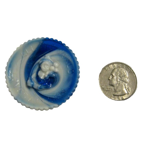 Mosser Glass Pee Wee Plate #H Custard & Cobalt Slag