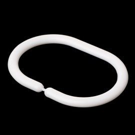 PURPLELILY 12Pcs Strong Bendable C Hanging Shower Curtain Rod Hanger White Shower Curtain Rings With Clips That Open