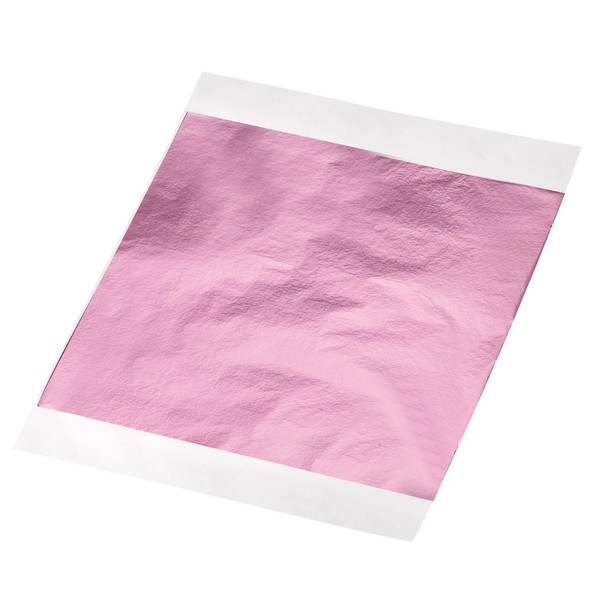 sourcing map Gold Leaf Foil Sheet, Rose Red Leaf Papers,