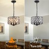 lobolighting Black Crystal Pendant Light, 3-Light Modern Chandelier, 11'' Round