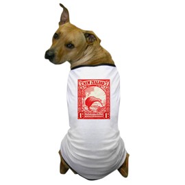 CafePress Antique 1935 New Zealand Kiwi Bird Postage Stamp D Dog T-Shirt, Pet Clothing, Funny Dog Costume